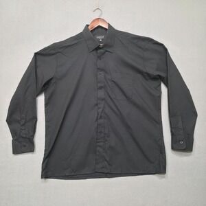 Omega Italy Men's Black Long Sleeve Button Up Dress‎ Shirt Size 17-17.5-34/35 XL
